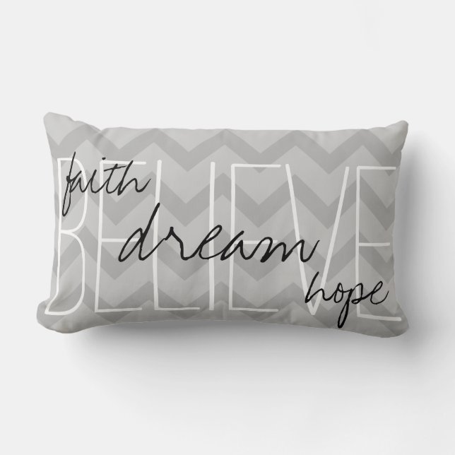 Geloof Dream Faith Hope Grey Sierkussen Kussen (Voorkant)