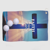"Geloof Drijft Ver" Golf Handdoek (Horizontaal)