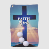 "Geloof Drijft Ver" Golf Handdoek (Voorkant)