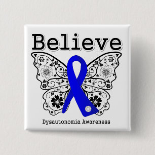 Geloof Dysautonomia Awareness Vierkante Button 5,1 Cm