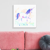 Geloof  eenhoorn canvas afdruk (Insitu (Woonkamer))