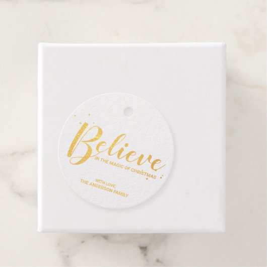 'Geloof' Elegant Gold Foil met kerst Bedankjes Labels (Met doos)