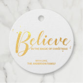 'Geloof' Elegant Gold Foil met kerst Bedankjes Labels (Voorkant)