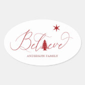 geloof elegant manuscript decoratieve vakantieenve ovale sticker (Voorkant)