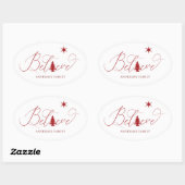 geloof elegant manuscript decoratieve vakantieenve ovale sticker (Vel)