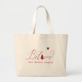 geloof elegant manuscriptfamilie monogram grote tote bag