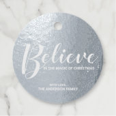 'Geloof' Elegant Silver Foil met Kerstmis Bedankjes Labels (Voorkant)