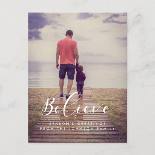 Geloof Elegante hand belettering vakantiefoto Briefkaart (Voorkant)