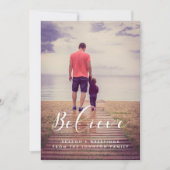 Geloof Elegante Kalligrafie Foto Feestdagenkaart (Voorkant)