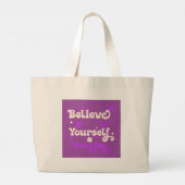 Geloof elke dag in jezelf grote tote bag (Achterkant)