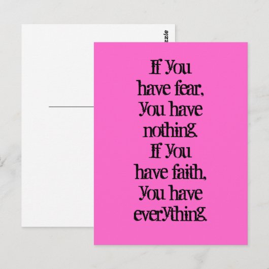 Geloof en angst positief denken Wet van aantrekkin Briefkaart (Voorkant / Achterkant)