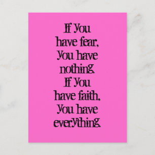 Geloof en angst positief denken Wet van aantrekkin Briefkaart