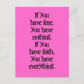 Geloof en angst positief denken Wet van aantrekkin Briefkaart (Voorkant)