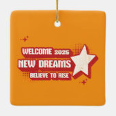 "Geloof en bereik: 2025 Premium keramisch Ornament (Achterkant)