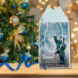 Geloof en bereik voor de sterren kerst foto medium cadeauzakje