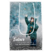 Geloof en bereik voor de sterren kerst foto medium cadeauzakje (Achterkant)