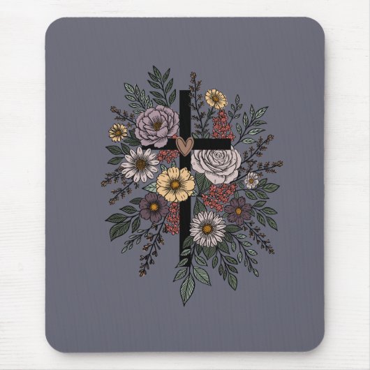 Geloof en Bloemen Muismat (Voorkant)