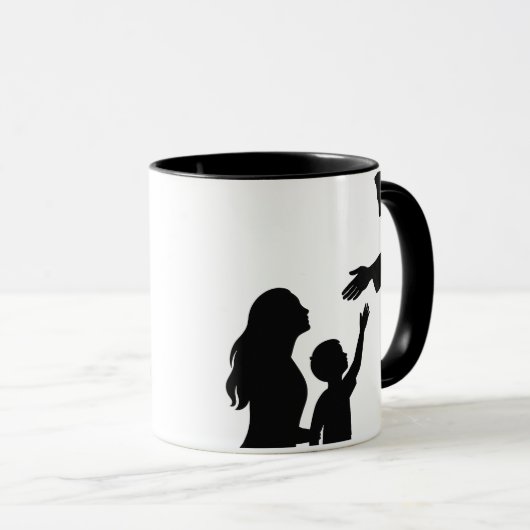 Geloof en familie Moeder Kind Verbinding met God Mok (Voorkant rechts)