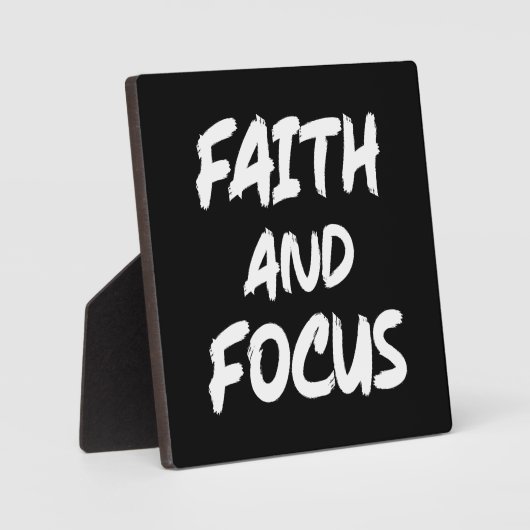 Geloof en focus - Christelijke Hustle Succes Gym Fotoplaat (Voorkant)