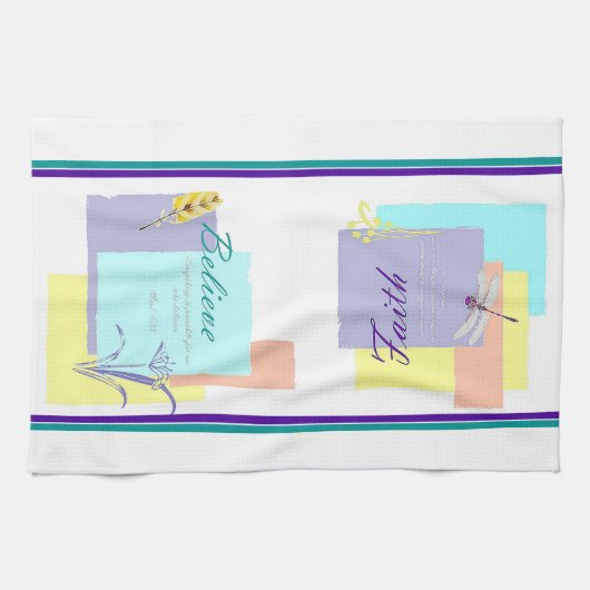 Geloof en geloof 2-weg keukenhanddoek (Horizontaal)
