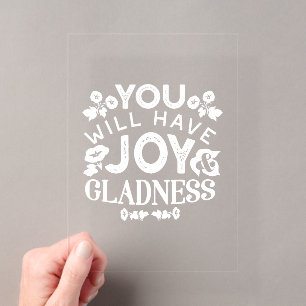 Geloof en Geluk – Quotes over Vreugde en Blijdscha Acryl Uitnodigingen