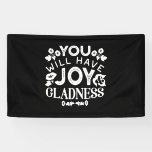 Geloof en Geluk – Zitaten over Vreugde en Blijdsch Spandoek
