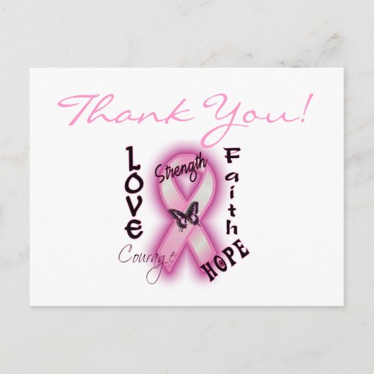 Geloof en hoop dank u briefkaart (Voorkant)