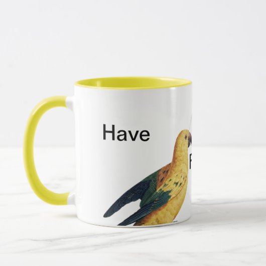 Geloof en hoop, heb geloof Yellow Parrot Religious Mok (Links)