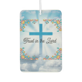 Geloof en hoop Vertrouwen in de Heer blauw bloemen Luchtverfrisser