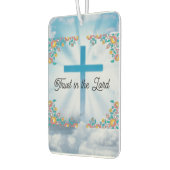 Geloof en hoop Vertrouwen in de Heer blauw bloemen Luchtverfrisser (Links)