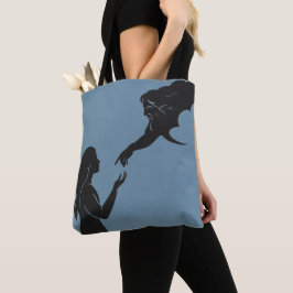 Geloof en Inspiratie Minimalistische Vrouw die Ver Tote Bag