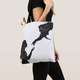 Geloof en inspiratie Minimalistische vrouw Verbind Tote Bag