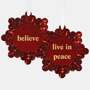 Geloof en leef in vrede Inspirerend Ornament Kaart