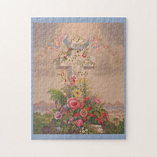 Geloof en liefde en bloemen legpuzzel (Verticaal)