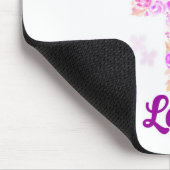 Geloof en Liefde Kruis van Rozen met Roze Vlinders Muismat (Hoek)