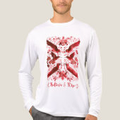 Geloof en opstaan - Inspirerend rode Linocut Bird Tri-Blend Shirt (Voorkant volledig)