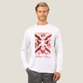 Geloof en opstaan - Inspirerend rode Linocut Bird Tri-Blend Shirt (Voorkant)