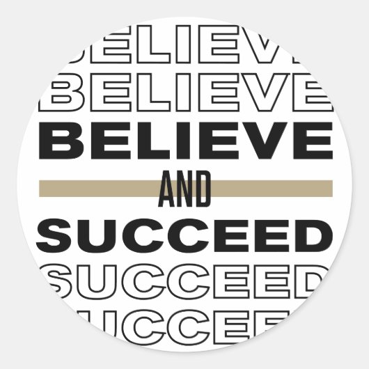 Geloof en succes ronde sticker (Voorkant)