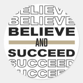 Geloof en succes ronde sticker