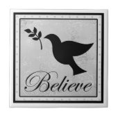 Geloof en vreedzame duve tegeltje (Voorkant)