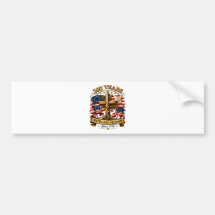 Geloof en Vrijheid 250 Jaar Patriottisch Kruis Bumpersticker