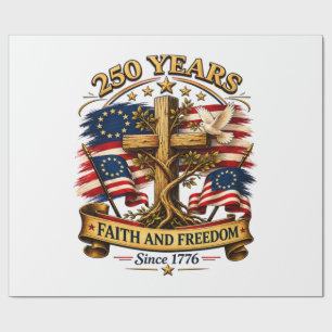 Geloof en Vrijheid 250 Jaar Patriottisch Kruis Cadeaupapier