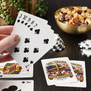 Geloof en Vrijheid 250 Jaar Patriottisch Kruis Pokerkaarten