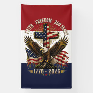 Geloof en Vrijheid Patriottische Adelaar Kunst 2 Spandoek