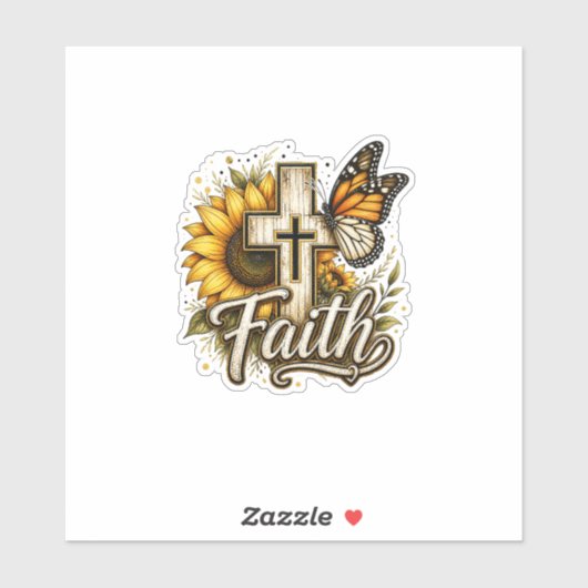 Geloof en zonnebloemen sticker (Vel)