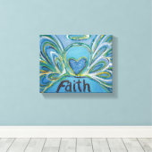 Geloof Engel Woord Kunst Verpakt Canvas Afdruk (Insitu (Houten vloer))