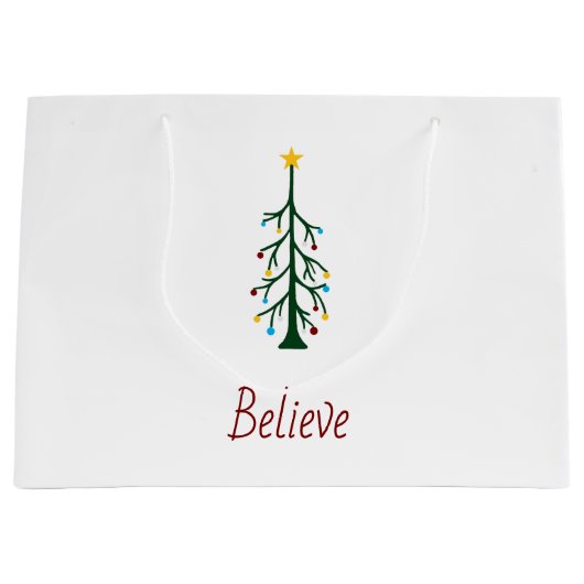 Geloof Evergreen Tree kerstcadeau Groot Cadeauzakje (Voorkant)