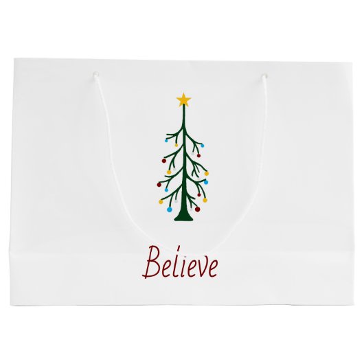 Geloof Evergreen Tree kerstcadeau Groot Cadeauzakje (Achterkant)