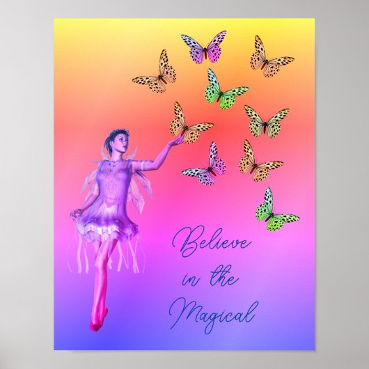 Geloof Fairy Butterflies Inspirerend Poster (Voorkant)