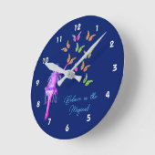 Geloof Fairy Butterflies Inspirerend Ronde Klok (Hoek)